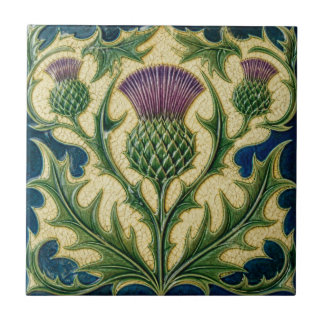 William Morris vintage Scottish thistle floral Tile
