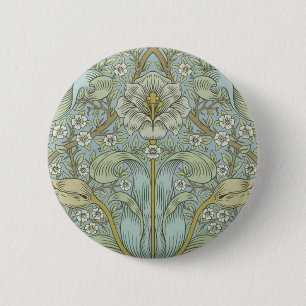 William Morris Vintage Spring thicket Floral Desig 6 Cm Round Badge