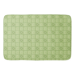 William Morris Vintage Square Green Floral Pattern Bath Mat