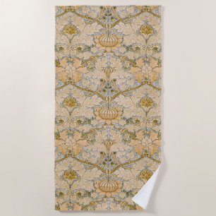 William Morris Vintage St James Acanthus Wallpaper Beach Towel