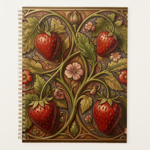 William Morris vintage strawberry Floral pattern Planner