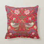 William Morris Vintage Strawberry Thief Pattern Cushion<br><div class="desc">This is a digitally enhanced print derived from an antique 1883 block printed The Strawberry Thief pattern designed by William Morris. William Morris was a Victorian era poet, novelist, textile designer and an important figure of the British Arts and Crafts Movement. His designs had a mediaeval-inspired aesthetic and respect for...</div>