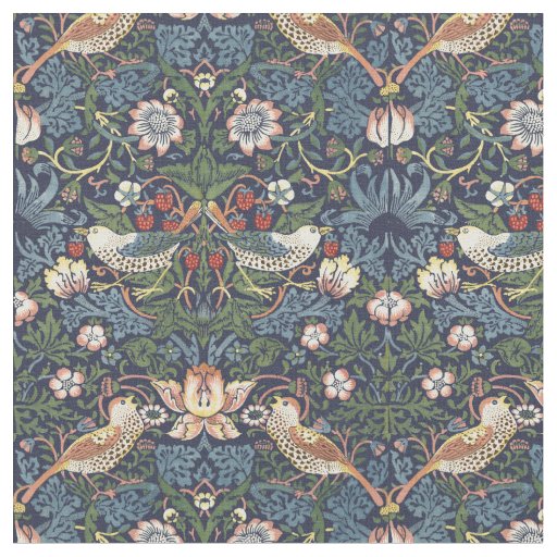 William Morris Vintage Strawberry Thief Pattern Fabric Zazzle Co Uk