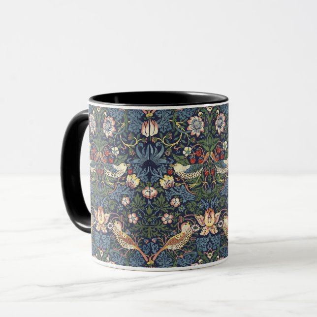 William Morris Vintage Strawberry Thief Pattern Mug (Front Left)