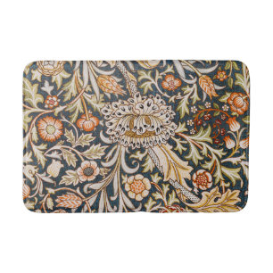William Morris Vintage Trent Blue Floral Pattern Bath Mat