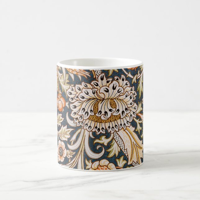 William Morris Vintage Trent Blue Floral Pattern Coffee Mug (Center)