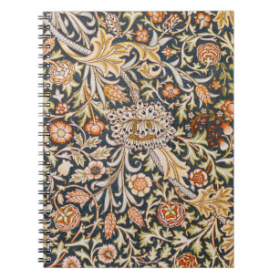 William Morris Vintage Trent Blue Floral Pattern Notebook