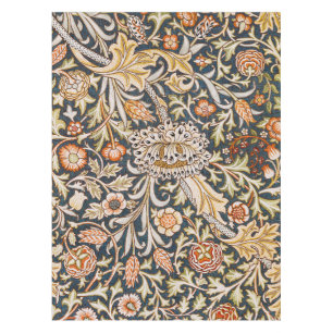 William Morris Vintage Trent Blue Floral Pattern Tablecloth