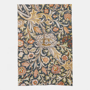 William Morris Vintage Trent Blue Floral Pattern Tea Towel