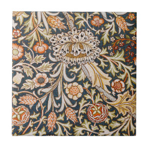 William Morris Vintage Trent Blue Floral Pattern Tile