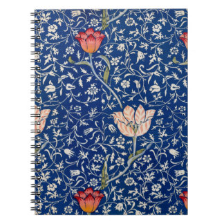 William Morris Vintage Tulip Floral Indigo Pattern Notebook