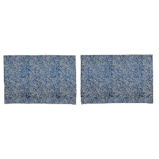 William Morris Vintage Willow Leaves Dark Blue Pillowcase