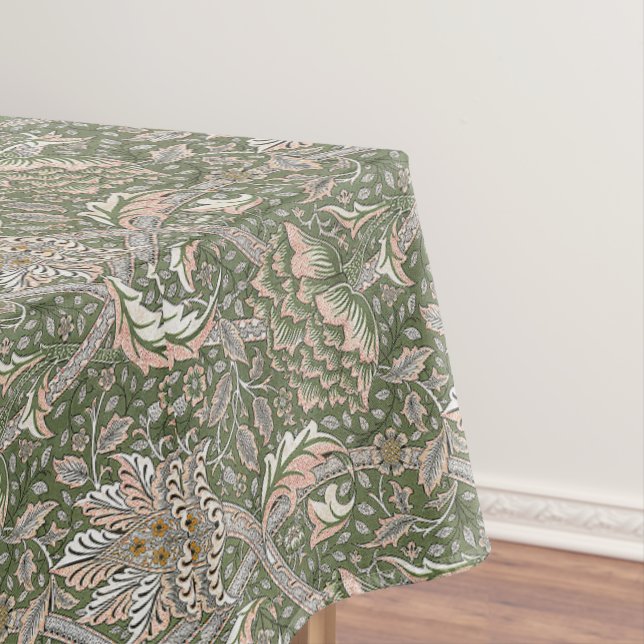 William Morris Vintage Windrush Flowers Foliage  Tablecloth (In Situ)