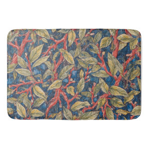 William Morris Vintage Woodland botanical Pattern Bath Mat