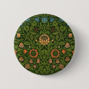 William Morris Violet and Columbine Art Rug 6 Cm Round Badge
