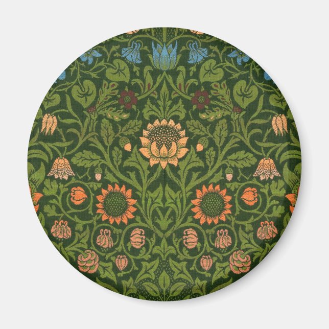 William Morris Violet and Columbine Art Rug Magnet (Front)