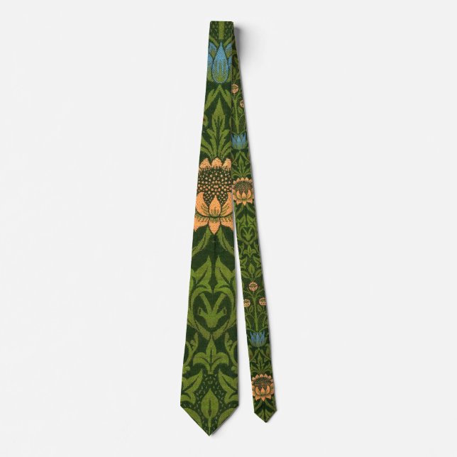 William Morris Violet and Columbine Art Rug Tie (Front)