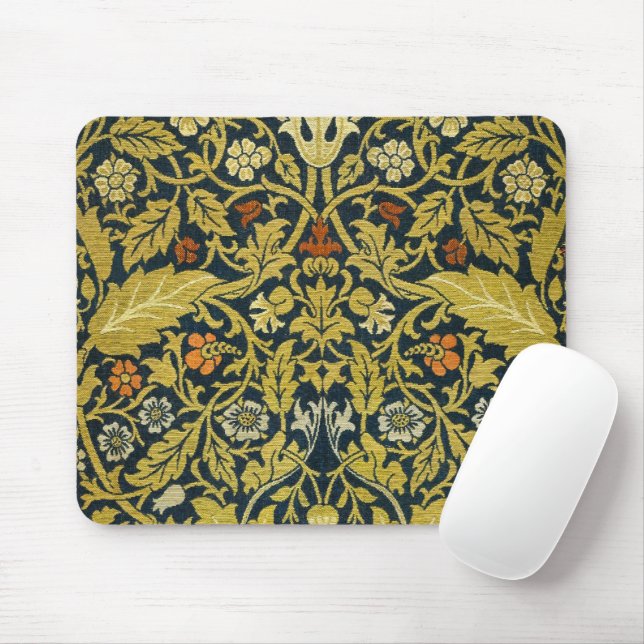  William Morris Violet Columbine Navy Floral Mouse Mat (With Mouse)