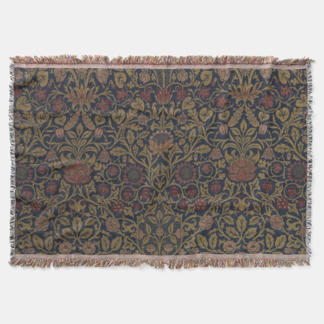William Morris: Violet & Columbine Throw Blanket (Front)