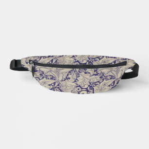 William Morris Wallflower floral blue damask Bum Bags