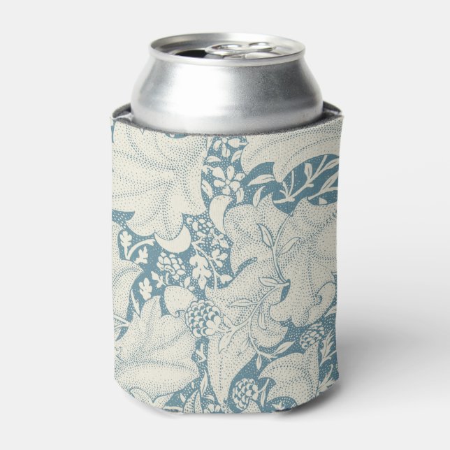 William Morris Wallflower floral blue damask  Can Cooler (Can Front)