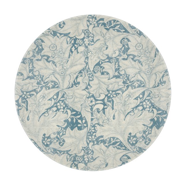 William Morris Wallflower floral blue damask  Cutting Board (Front)
