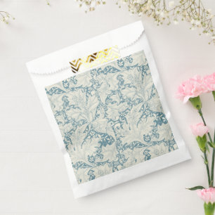 William Morris Wallflower floral blue damask Favour Bags