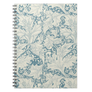 William Morris Wallflower floral blue damask  Notebook