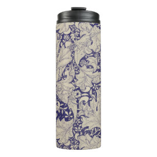 William Morris Wallflower floral blue damask  Thermal Tumbler