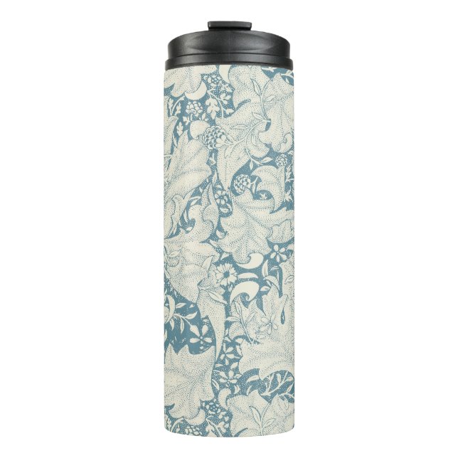 William Morris Wallflower floral blue damask  Thermal Tumbler (Front)