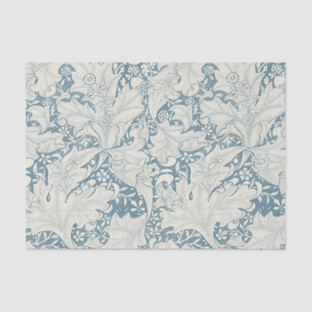 William Morris Wallflower floral blue damask  Tissue Paper (Front)