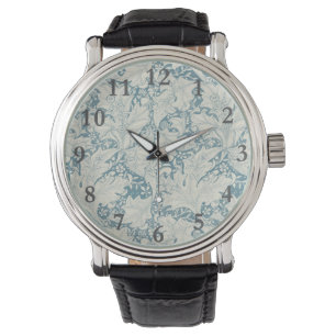 William Morris Wallflower floral blue damask  Watch