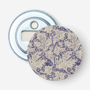 William Morris Wallflower Pattern Antique Blue Bottle Opener