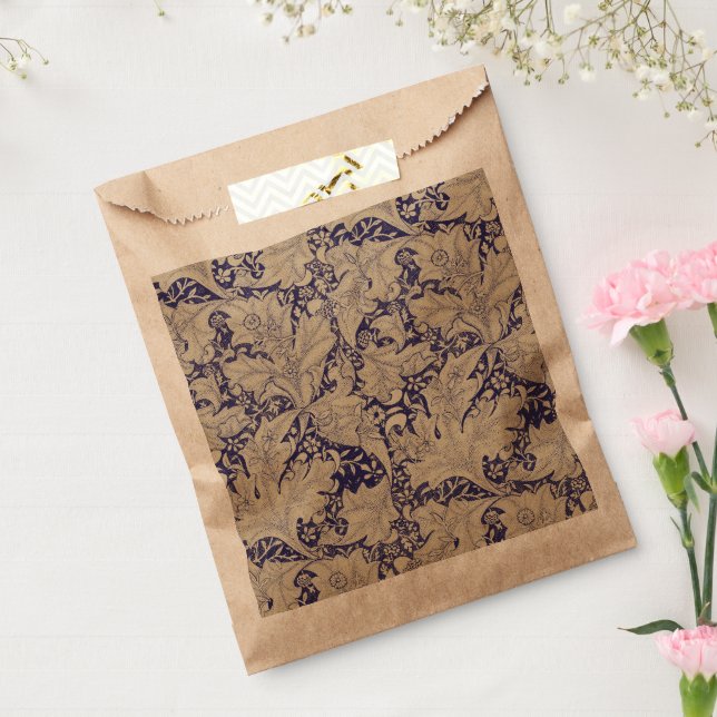 William Morris Wallflower Pattern Antique Blue Favour Bags (Sealed)