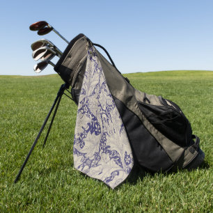 William Morris Wallflower Pattern Antique Blue Golf Towel