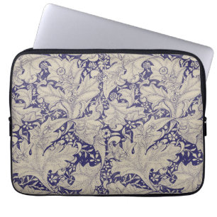 William Morris Wallflower Pattern Antique Blue Laptop Sleeve