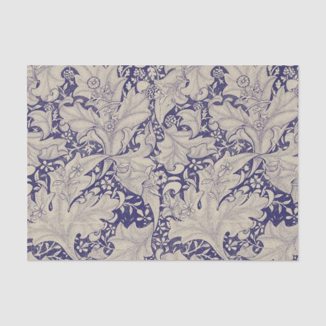 William Morris Wallflower Pattern Antique Blue Tissue Paper (Front)