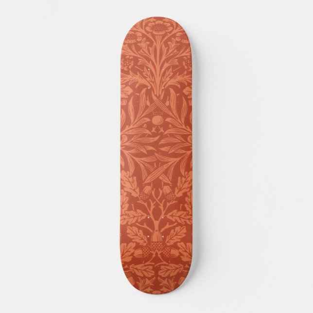 william morris wallpaper acorns and oak skateboard (Front)