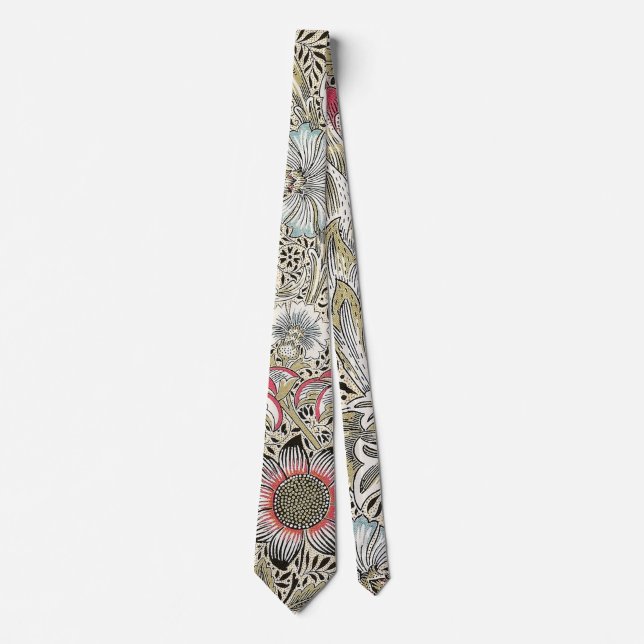 william morris wallpaper corncockle floral tie (Front)