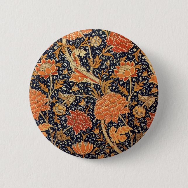 William Morris Wallpaper Cray Design 6 Cm Round Badge (Front)