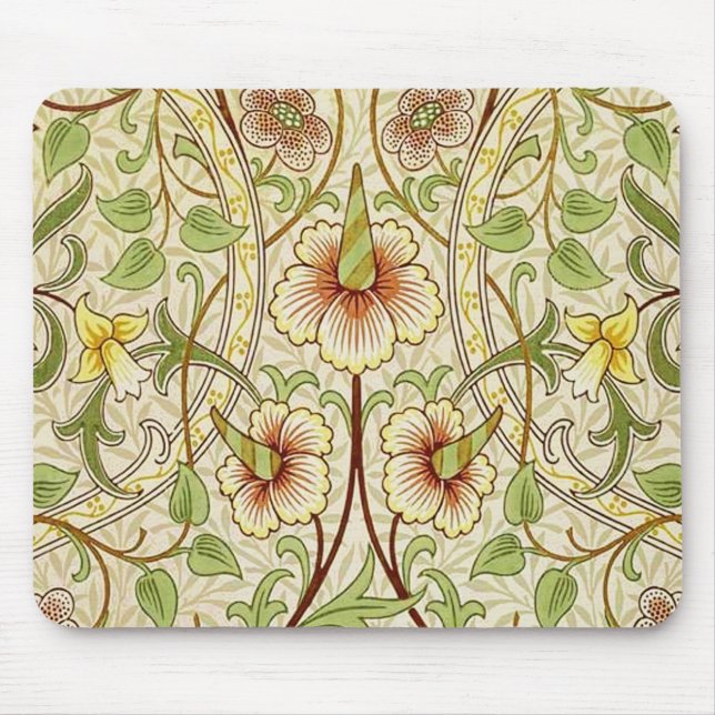 William Morris Wallpaper Daffodil Mouse Mat (Front)