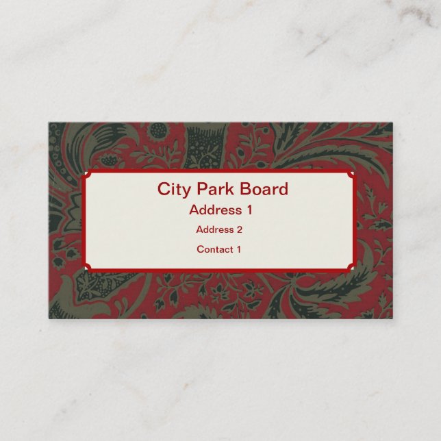 William Morris Wallpaper Designs Business Card (Front)