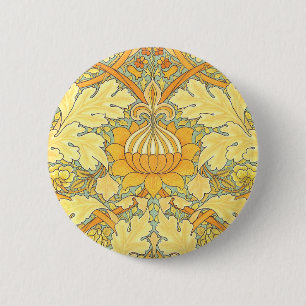 William Morris Wallpaper for St. James Place 6 Cm Round Badge