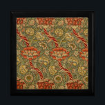 William Morris Wandle English Floral Damask Design Gift Box<br><div class="desc">Classic William Morris - Wandle wallpaper pattern - This swirling rich flower art design is the William Morris Wild Wandle pattern,  a classic wallpaper design from the mid-1800s,  with rich reds and greens.</div>