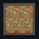William Morris Wandle English Floral Damask Design Gift Box<br><div class="desc">Classic William Morris - Wandle wallpaper pattern - This swirling rich flower art design is the William Morris Wild Wandle pattern,  a classic wallpaper design from the mid-1800s,  with rich reds and greens.</div>