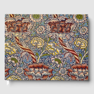 William Morris Wandle English Floral Damask Design Guest Book