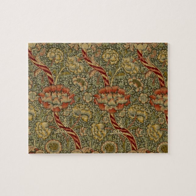 William Morris Wandle English Floral Damask Design Jigsaw Puzzle (Horizontal)