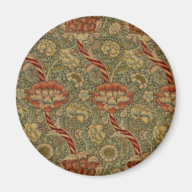 William Morris Wandle English Floral Damask Design Magnet (Front)