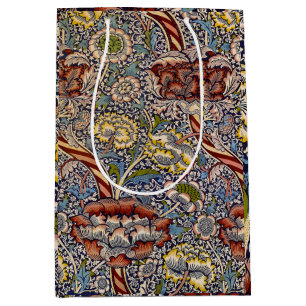 William Morris Wandle English Floral Damask Design Medium Gift Bag
