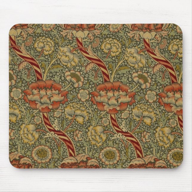 William Morris Wandle English Floral Damask Design Mouse Mat (Front)